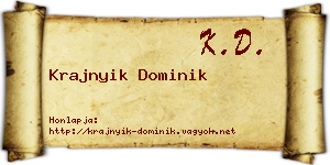 Krajnyik Dominik névjegykártya